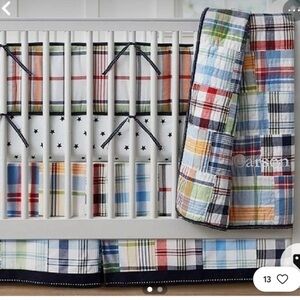 Pottery Barn Kids Madras Crib Skirt